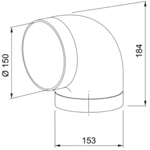 Könyök 90° D150