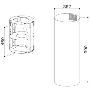 Felső kürtő - hosszabbító Kit Isola H990 D370 fehér